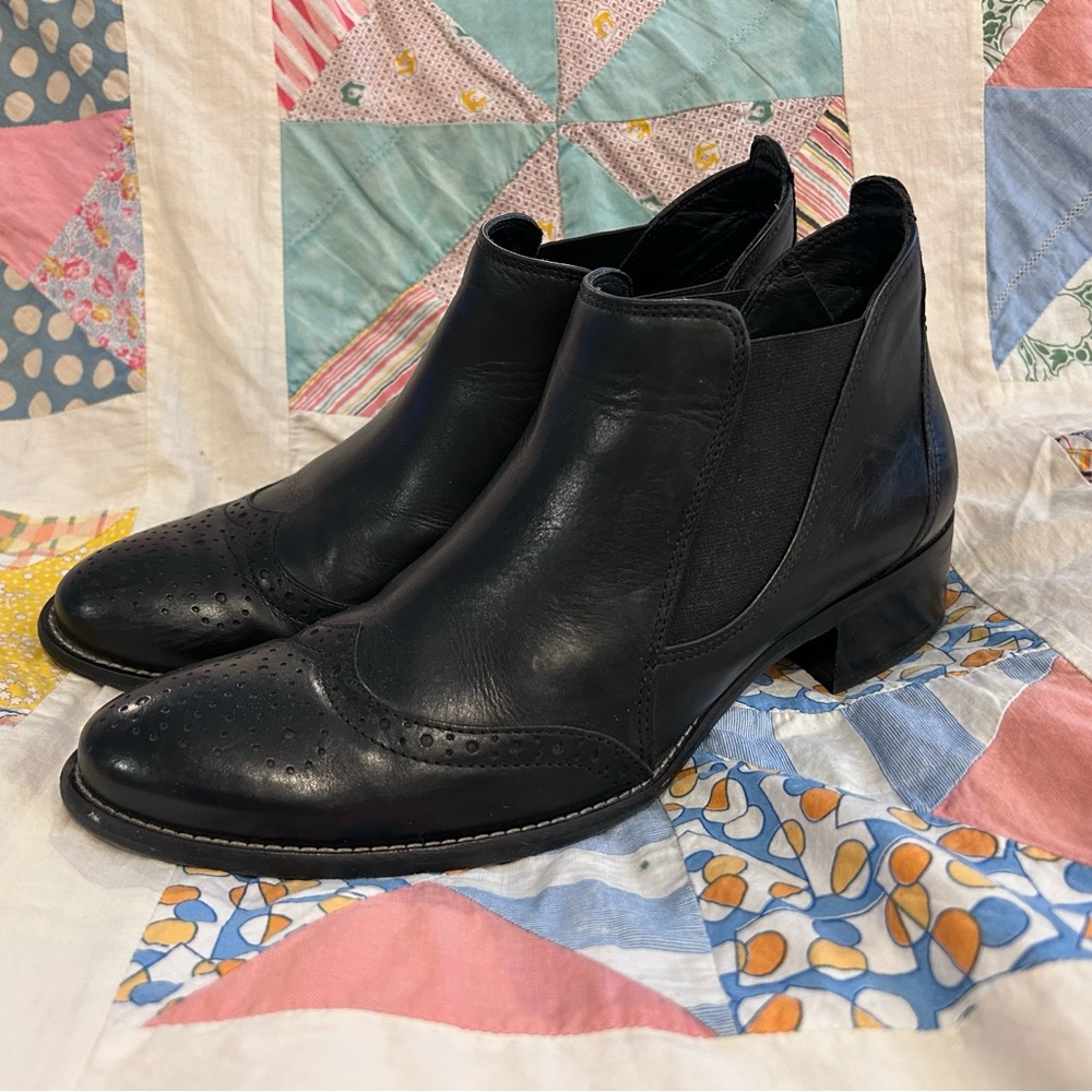Paul Green Black Leather Booties